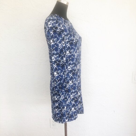 J. Crew Mercantile Blue Floral Watercolor Shift Spring Dress Size XS - Picture 3 of 7